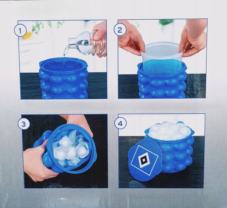 Forma do lodu 3w1 Pojemnik Cooler 24 kostki Silikon HSV