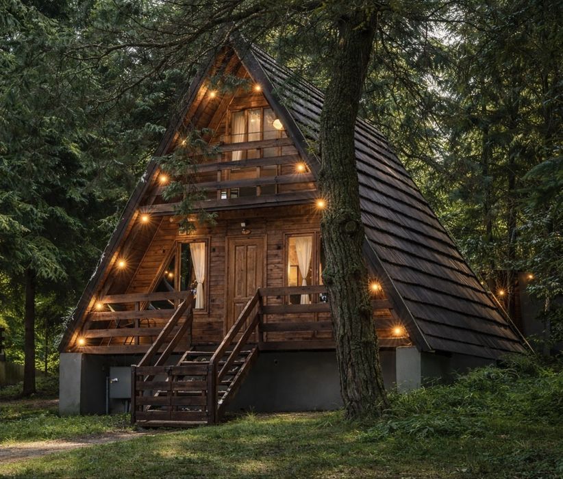 Dzis! Domek w lesie z jacuzzi, magiczny klimat, tenis,siatkowka,boisko