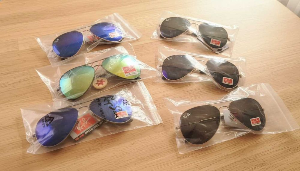 Солнцезащитные очки Aviator RB, зеркальные линзы, новые