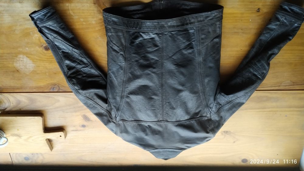 Casaco tipo motard de pele de búfalo genuíno M