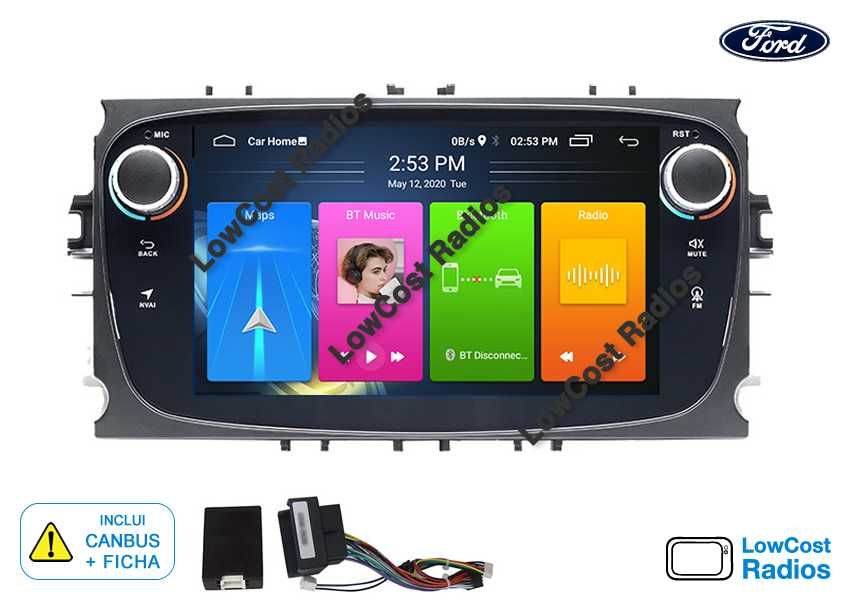 NOVOS: Auto Rádio GPS FORD (7") • ANDROID 15 • BT • USB • WIFI Focus Mondeo | CARPLAY • ANDROID AUTO
