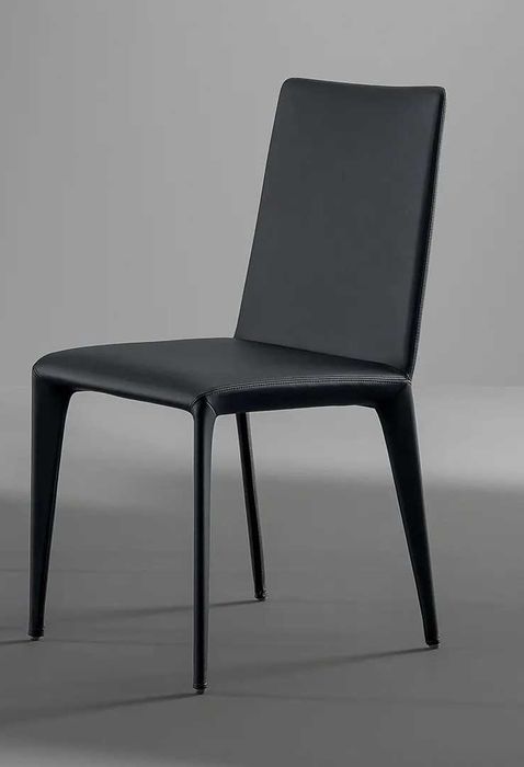 Jadalnia włoska Bonaldo stół orzech +4 krzesła skóra grafit RABAT -55%