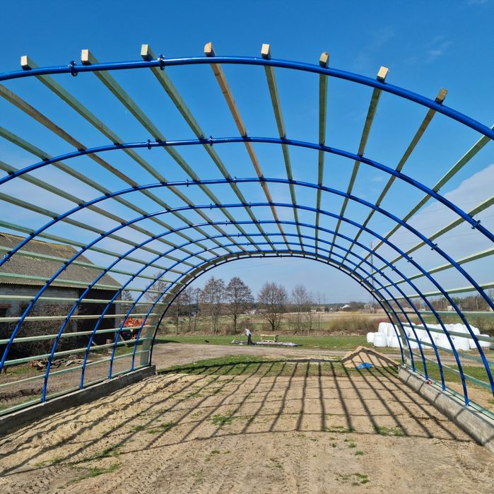 Hala łukowa 12 x 20 garaz wiata na slome maszyny nawozy