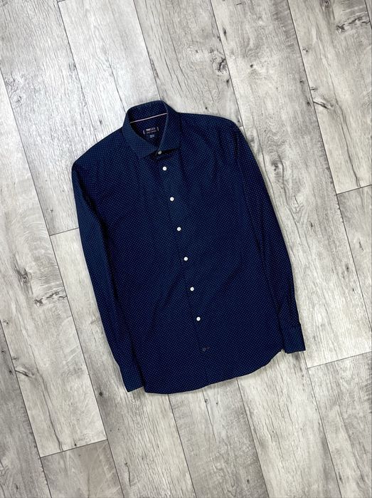 Tommy Hilfiger slim fit рубашка 41 L размер с длинным рукавом синяя