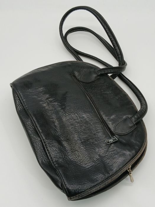 Vintage Black Leather Women's Bag by Cavalinho
