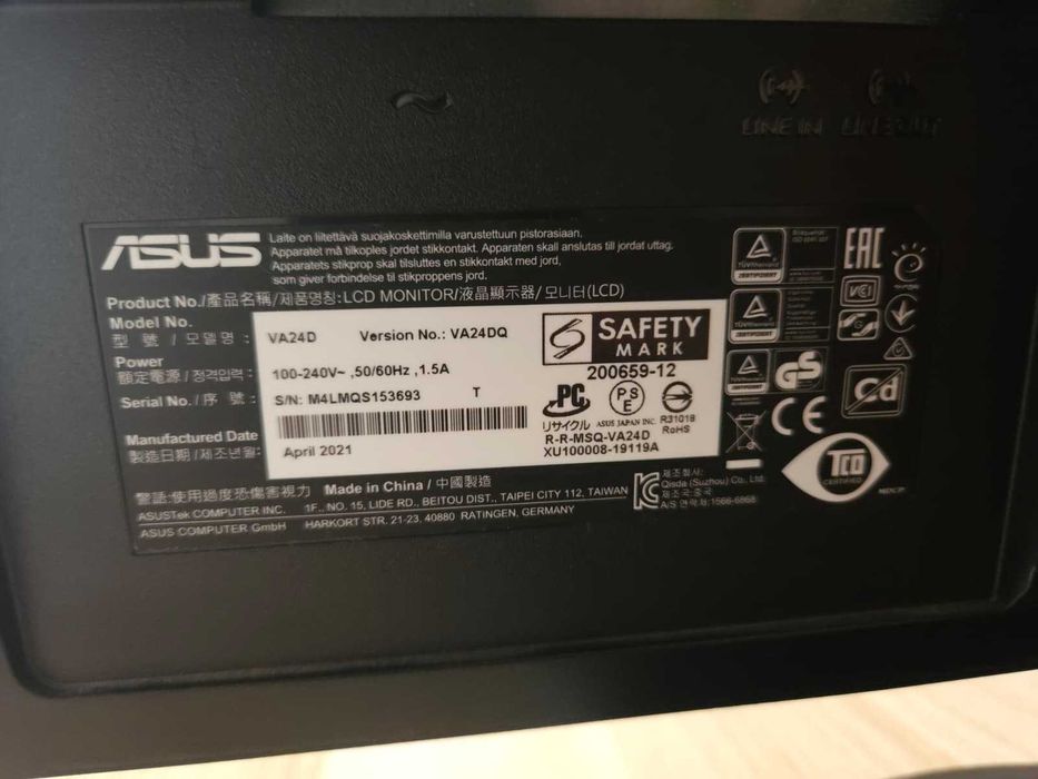 Monitor Asus VA24DQ Full HD 75Hz