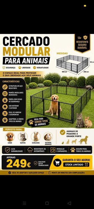 Cerca Animais 249€. Oportunidade