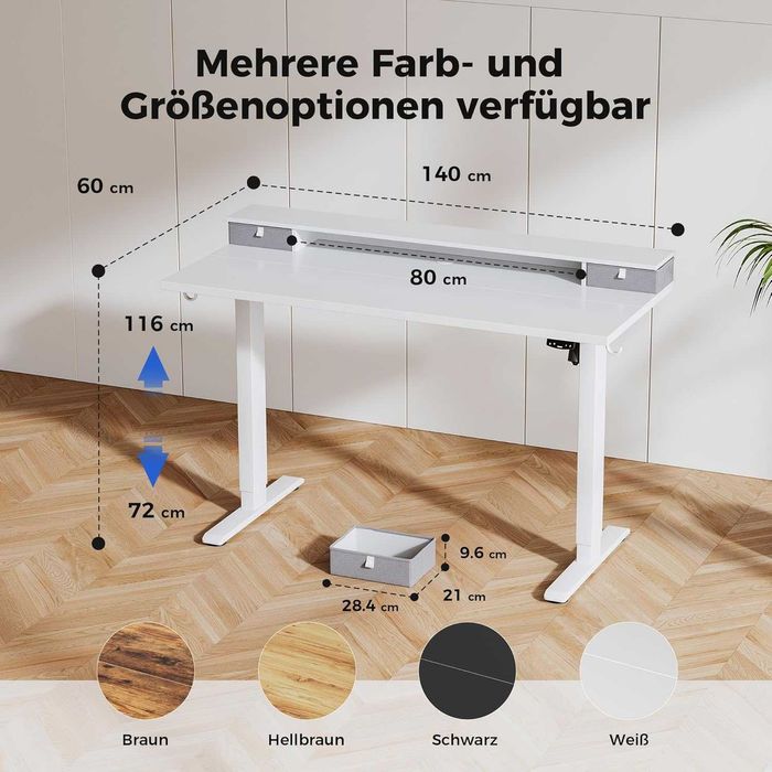 Nowe elektryczne / regulowane / biurko / stół / blat / 140x60CM !R40!