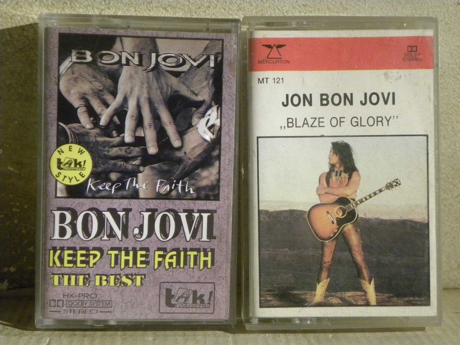 2 kasety magnetofonowe bon jovi blaze of glory keep the faith