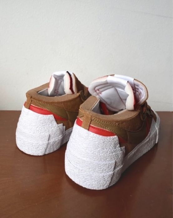 Hype Sacai X Nike Blazer Low British Tan Sneakers EUR 41 Novos