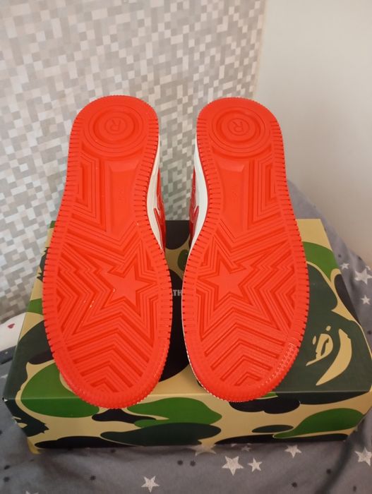 A Bathing Ape Red White Low