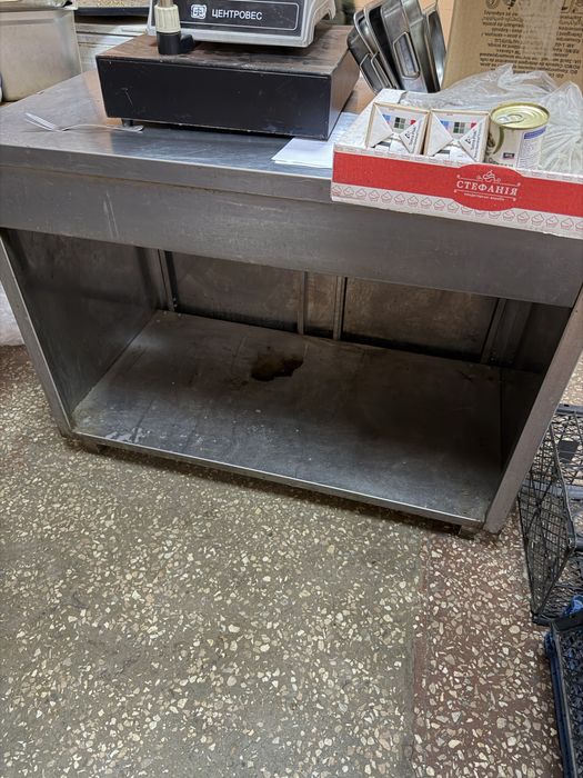 металевий стіл для столовой  нержавіюча сталь