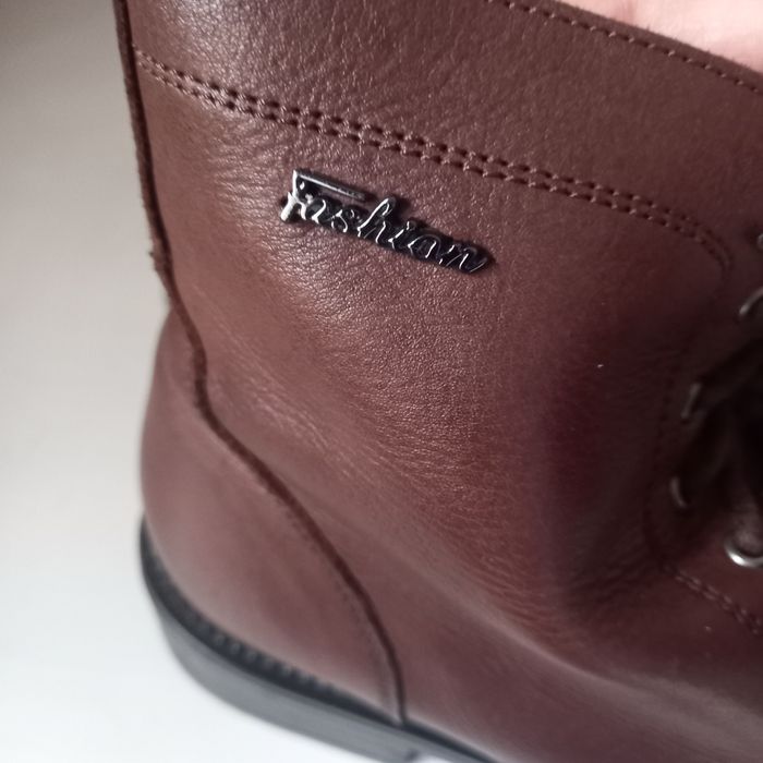 Brązowe buty botki ze skóry naturalnej 38