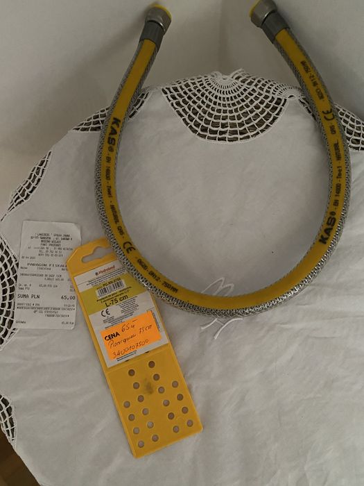 Przewód, wąż do kuchenki gazowej. L -75 cm. Jak nowy.