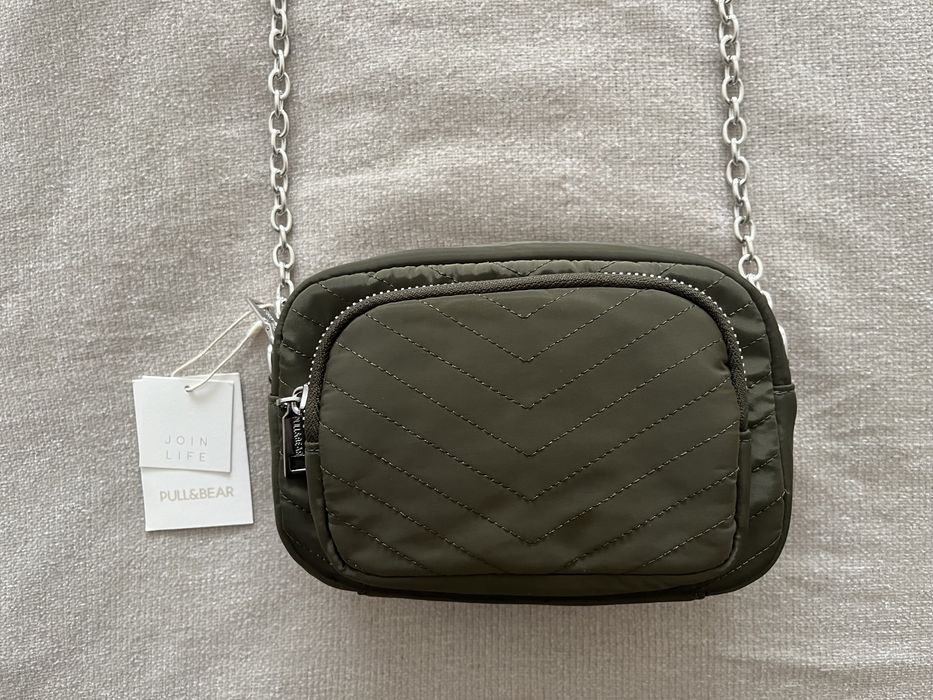 carteira tiracolo verde tropa da pull&bear