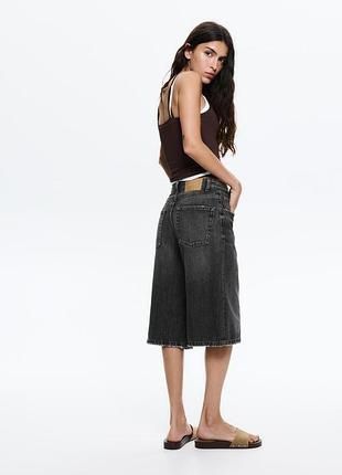 Джинсові джорти, шорти  бермуди Pull&Bear чорного кольору