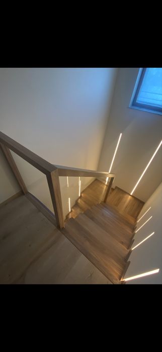 Schody na beton, stopnie, nakładki drewniane