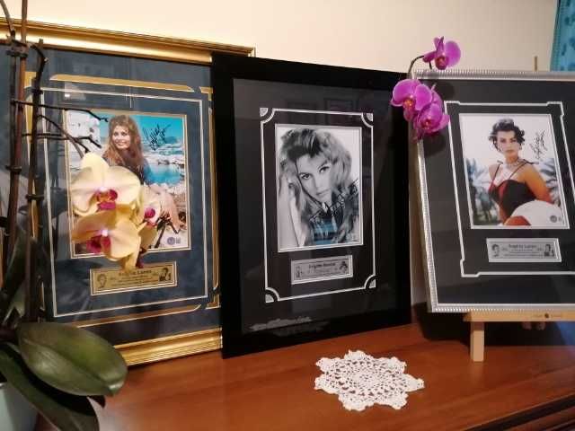 Brigitte Bardot autograf na zdjęciu  w pięknej ramie