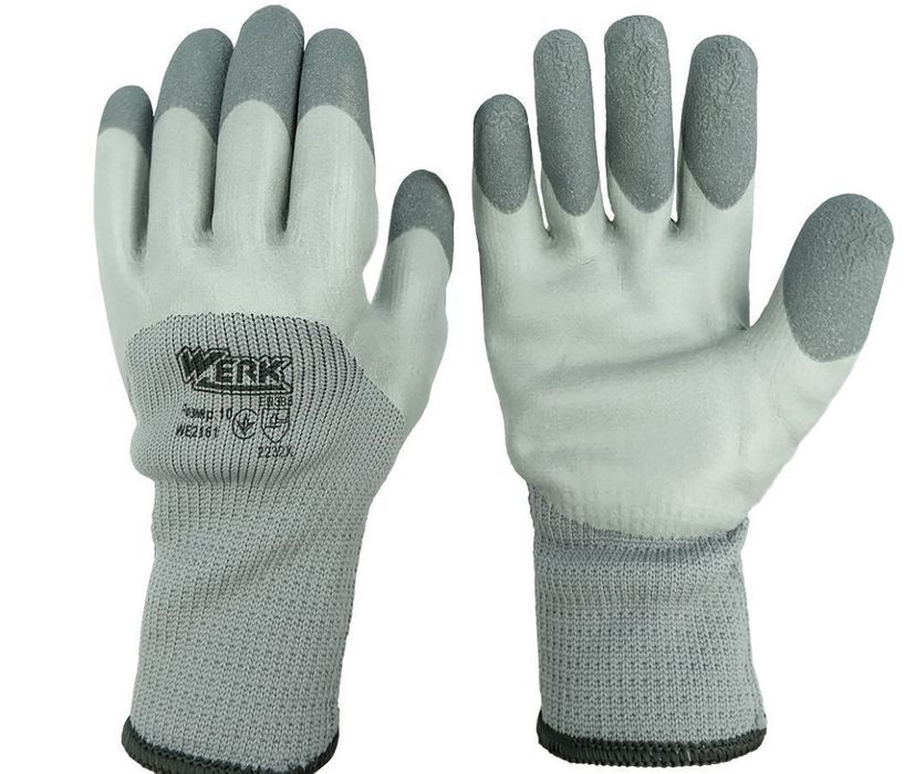 Перчатки рабочие полиэстер,латексным покрытием,утеплеленые