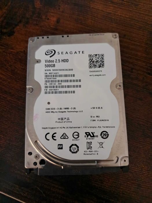 Dysk HDD Seagate 500GB 2,5" SATA 5900RPM 2016.06 Testowany