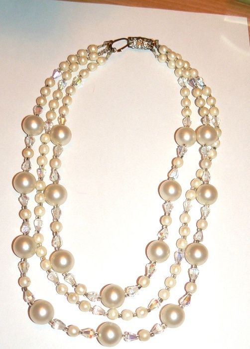 Naszyjnik z perel sztucznych -stary wiedenski