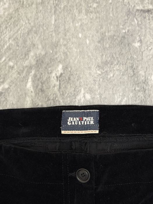 Винтажные женские брюки jean paul gaultier, выполненные из мягкого бархата глубокого черного цвета