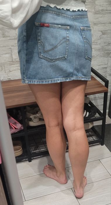 Спідниця  ONLY Jeans S/M міні коротка голуба синя Б/у