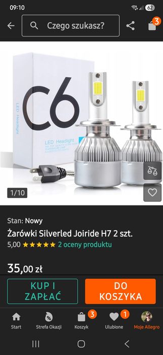ŻARÓWKI H7 led turbmocna żarówka