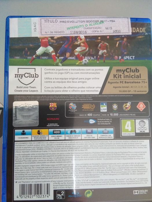 Jogo PES 2017 PS4