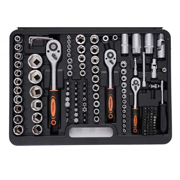 Zestaw narzędzi 162el. klucze nasadowe nasadki 3x grzechotka KD10460