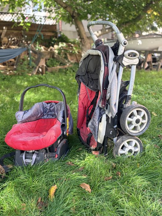 Peg Perego wózek spacerówka i fotelik samochodowy dziecięcy