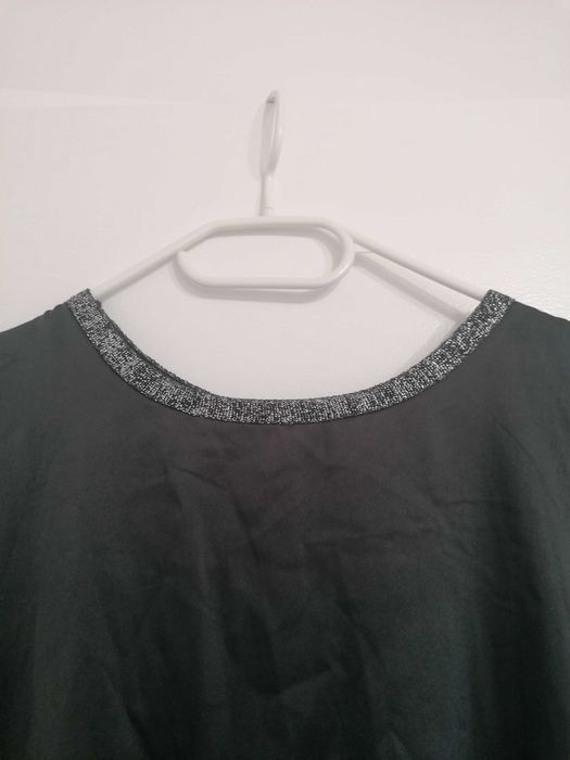 Bluzka, koszulka, szara, srebrna, M