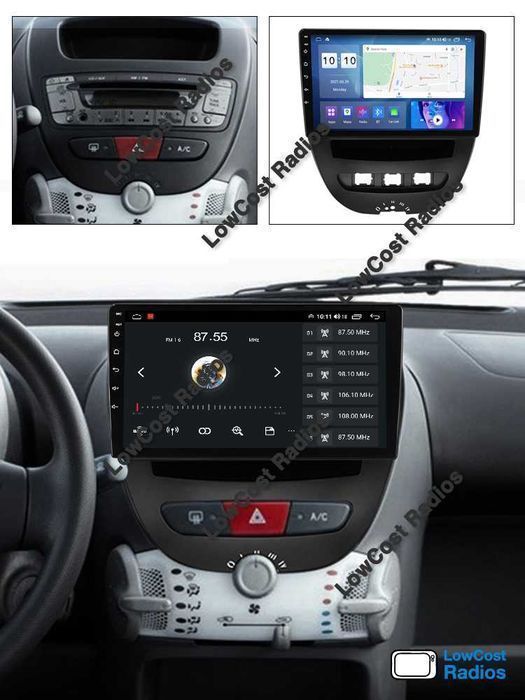 Auto Rádio GPS 10" ANDROID 15 | TOYOTA AYGO, PEUGEOT 107, CITROEN C1  | CARPLAY • ANDROID AUTO
