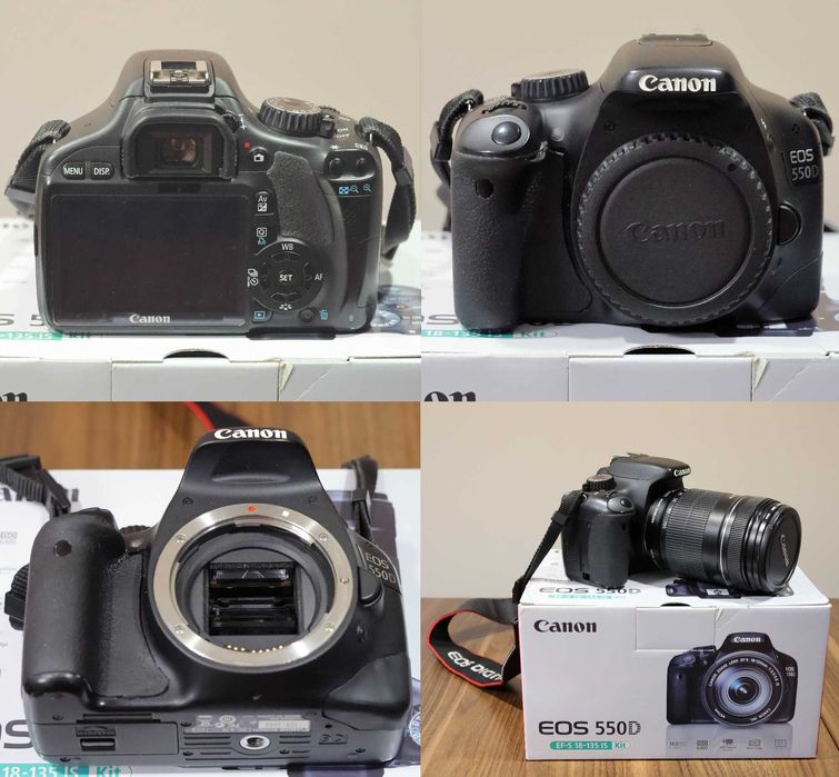 Canon EOS 550D + obiektyw Canon EFS 18-135 IS + Filtr + 3 akumulatorki + karta 32GB + torba + pudełko