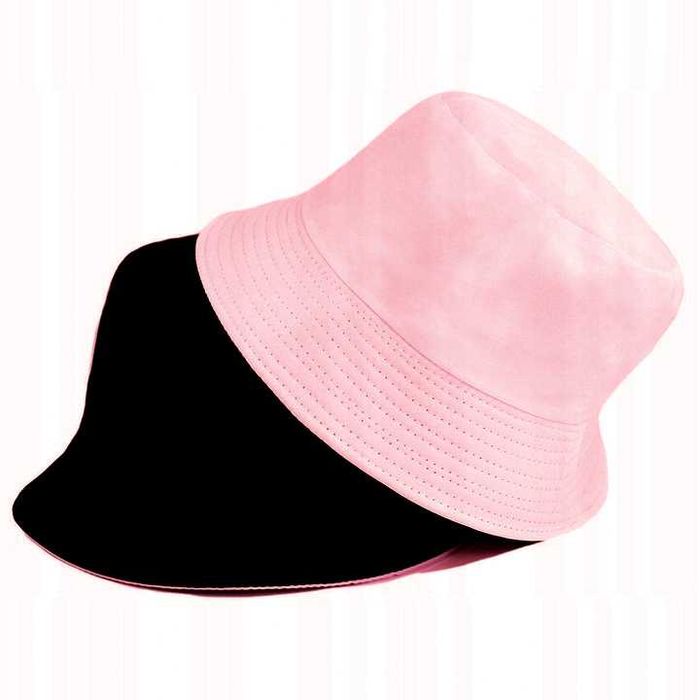 Czapka kapelusz Bucket Hat dwustronny czarny różowy