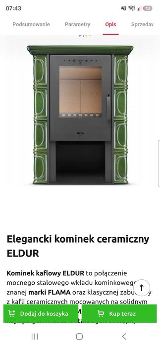 Kominek ceramiczny