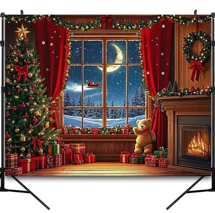 Новорічний фон, декор кімнати, подарунок на Новий рік, фотофон, фото