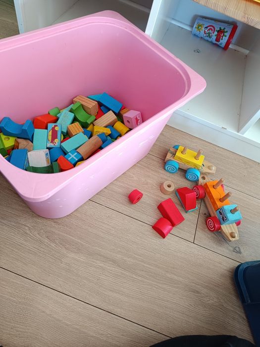 Zestaw klocków drewnianych 2w1 dla dzieci