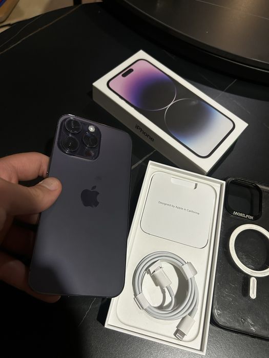 Iphon 14 Pro Max 256gb + ładowarka+ 2 pancerne etui