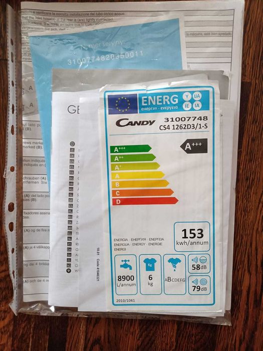 pralka Candy Smart -Slim na gwaracji