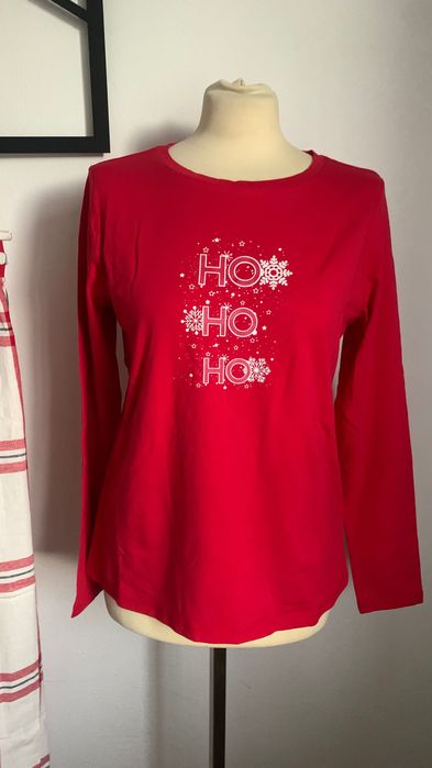 ESPRIT r. 38/M damska piżama świąteczna spodnie+bluzka NOWA, bawełna