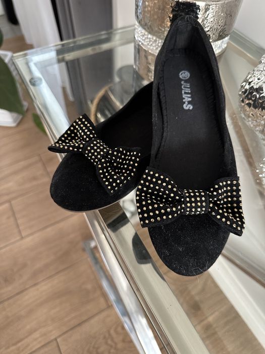 Czarne buty,baletki,lekkie,domowe,zamszowe