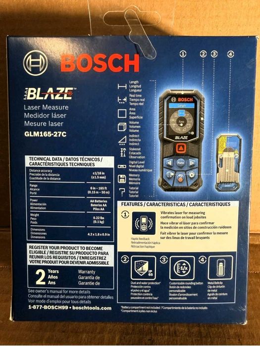 Лазерна рулетка дальномір BOSCH GLM165-27C