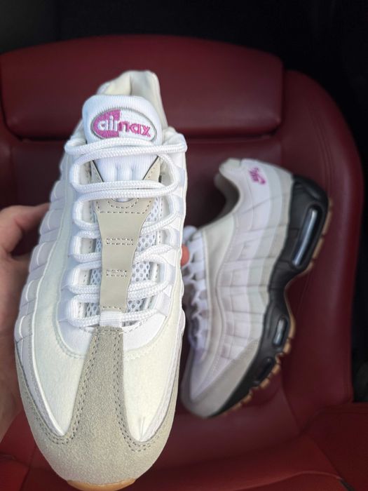 (ОПЛАТА ПІСЛЯ ОГЛЯДУ)Nike Air Max 95 White Grey Black Gum Найк Аір Макс 95 Біло-сіро-чорні Джим