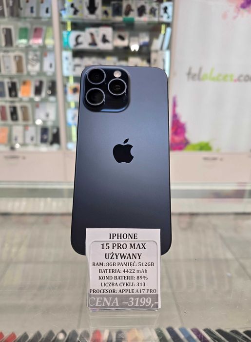 Iphone 15 Pro Max 512GB Bat 89% Telakces Felicity *Raty 0%