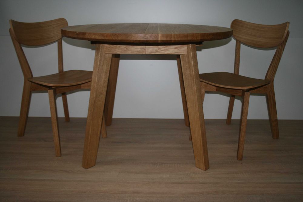 Stół okrągły dębowy rozkładany ( lity dąb) LOFT