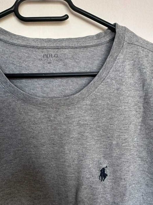 Polo Ralph Lauren koszulka szara • bdb stan • granatowy konik logo
