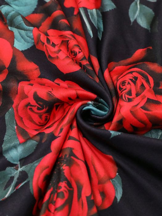 Sukienka Syrena W Róże Carmen Twist Maxi Casual Shein M 38