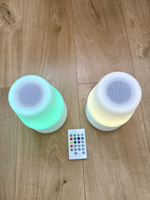 Lampki nocne LED RGB z głośnikiem Bluetooth + Pilot (2 sztuki)