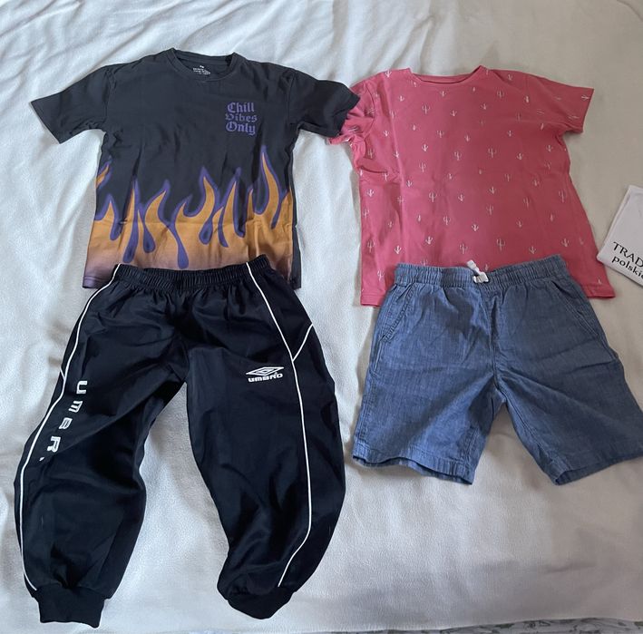 Zestaw paka dla chłopca Umbro H&M chill vibes spodenki Tshirty 146 152